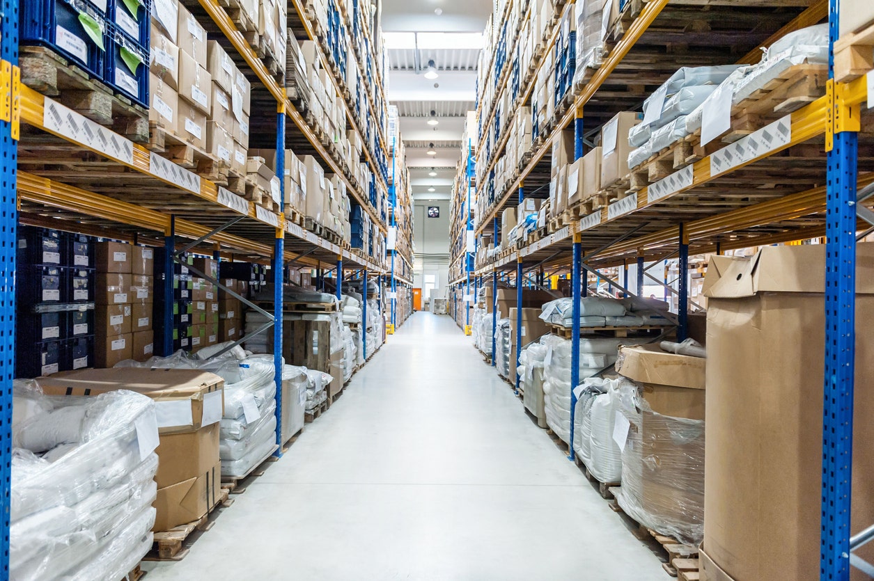 led high bays in a warehouse