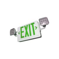 C-Lite LED Exit &amp; Emergency Combo | Single or Double Face | Green Letters | Battery Backup | Remote Capable | Self-Test | White