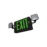 C-Lite LED Exit &amp; Emergency Combo | Single or Double Face | Green Letters | Battery Backup | Black