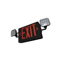 C-Lite LED Exit &amp; Emergency Combo | Single or Double Face | Red Letters | Battery Backup | Black