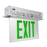 C-Lite LED Recessed Edgelit Exit Sign | Double Face | Green Letters | Battery Backup | Self-Test | Silver