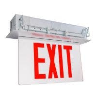 C-Lite LED Recessed Edgelit Exit Sign | C-EE-A-EX Series | Single Face | Red Letters | Battery Backup