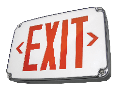 C-Lite LED Wet Listed-Cold Location Compact Exit Sign | C-EE-A-EX Series | Single or Double Face | Red Letters | With or Without Battery Backup | White