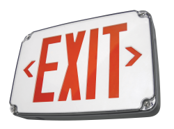 C-Lite LED Wet Listed-Cold Location Compact Exit Sign | C-EE-A-EX Series | Single Face | Red Letters | AC Only | White