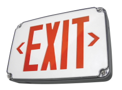 C-Lite LED Wet Listed-Cold Location Compact Exit Sign | C-EE-A-EX Series | Single Face | Red Letters | Battery Backup | White