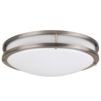 NaturaLED® LED 16-inch  Double Ring Modern Surface Mount | 3000K | Nickel