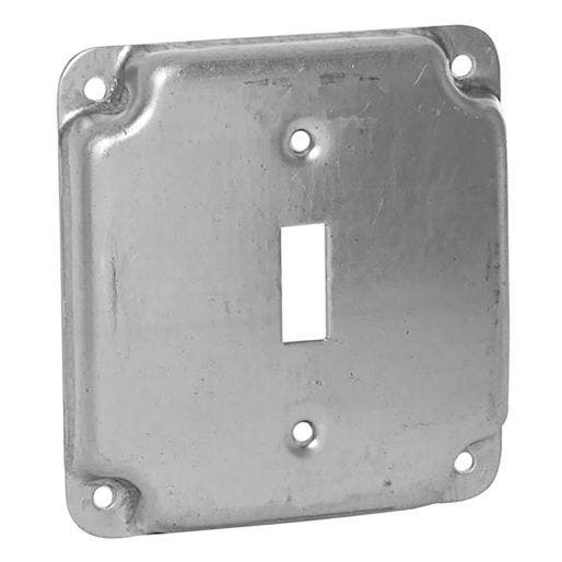 Appleton One Toggle Switch Electrical Box Covers 4 Inch Square 1 2 Inch Raised Silver 25 Pack