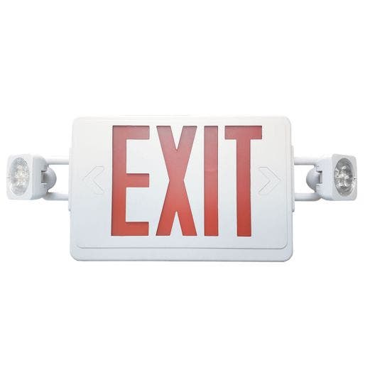 C Lite LED Exit Emergency Light Combo Battery Backup Red Letters White