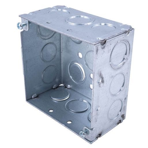 Appleton Conduit Knockouts Electrical Boxes 4 Inch Square 2 1 8 Inch Deep Silver 25 Pack