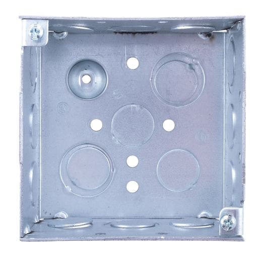 Appleton® Conduit Knockouts Electrical Boxes | 4-inch Square | 2-1/8-inch  Deep | Silver | 25-Pack