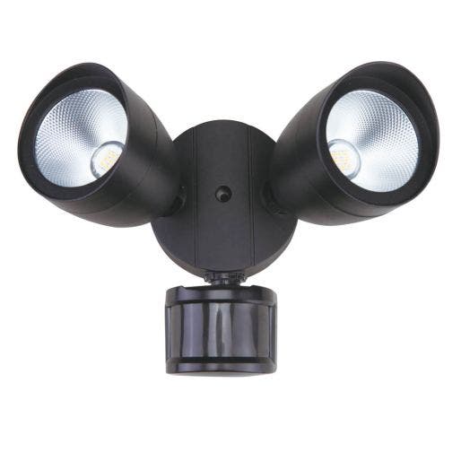 Dual head security outlet light
