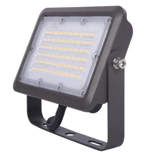 NaturaLED LED Flood Light w Yoke Mount Built In Photocell LED FXFDL Series 4100 Lumens CCT Selectable Bronze