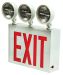C-Lite LED Single Face Exit Sign | C-EE-A-NYC Series | 3 Adjustable Incandescent Heads | 6V Battery Backup | White