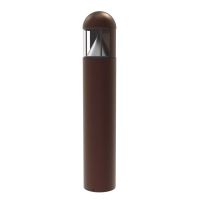 NaturaLED® Up to 1464 Lumens LED-FX8BLD18SW Series 8-inch Round LED Bollard Round Top with Type 3 CCT & Wattage Selectable Up to 18W 3000K, 4000K or 5000K 120-277v Bronze