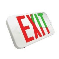 C-Lite Compact LED Exit Sign | Battery Backup | Red &amp; Green Letters | white