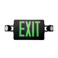 C-Lite LED Exit & Emergency Light Combo Battery Backup Green Letters C-EE-B Series 154 Lumen 5000K Black