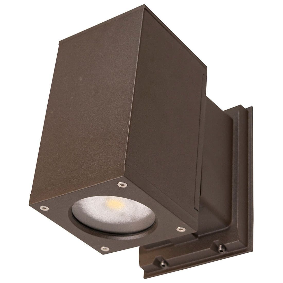NICOR LED Square Wall Sconce OWCQ Series Up or Down 5000K Bronze