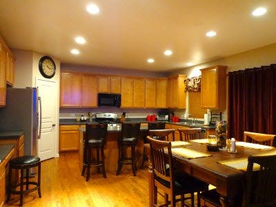 LED recessed cans in kitchen