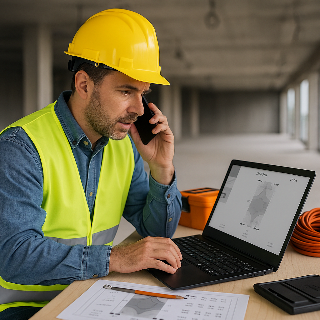 contractor using computer